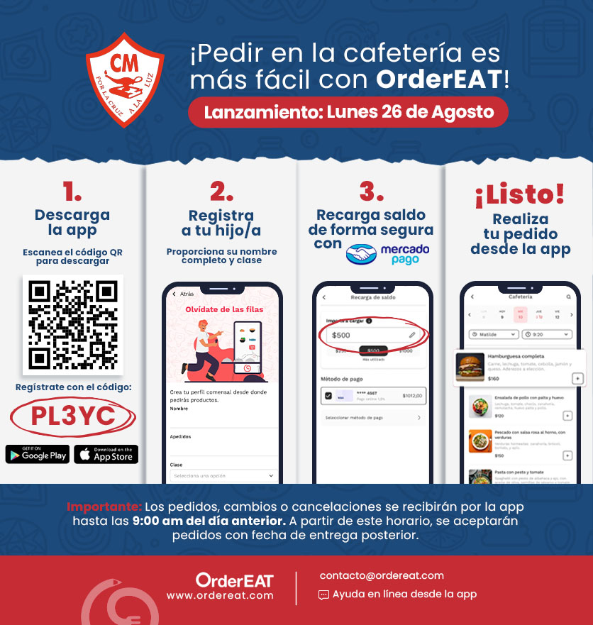 Pasos para descargar la app de cafetería en el CM